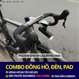  COMBO ĐÈN TRƯỚC ROCKBROS, ĐỒNG HỒ ĐO TỐC ĐỘ GPS, KÈM PAD GẮN GHI ĐÔNG LIỀN 