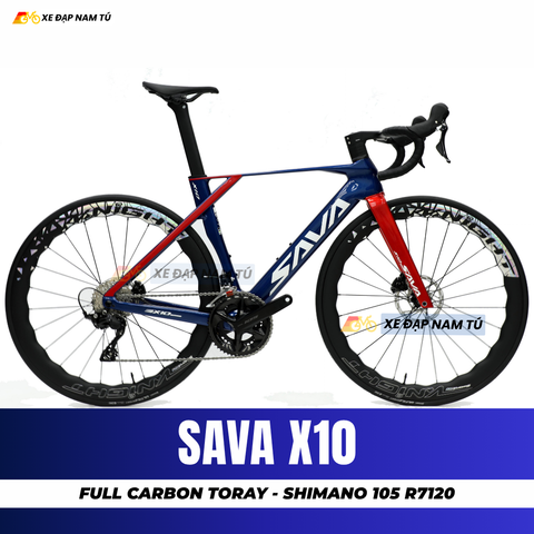 XE ĐẠP ĐUA SAVA X10 FULL CARBON, GROUPSET SHIMANO 105 R7120 