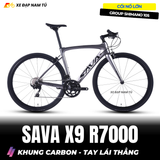  Xe Đạp Touring Sava X9 R7000, Tay Lái Thẳng, Khung Carbon, Group Shimano 105 Cao Cấp, Cối Nổ Lớn 