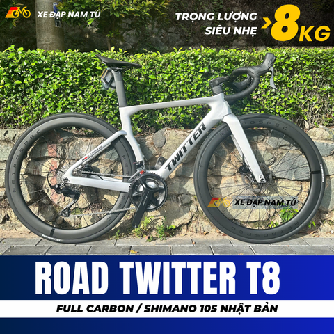  XE ĐẠP ĐUA TWITTER T8 [2026] FULL CARBON, 5 MÓN SHIMANO 105 CAO CẤP 