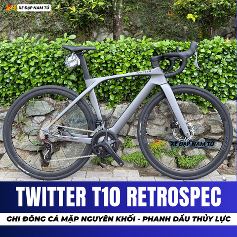  XE ĐẠP ĐUA TWITTER T10 PRO [2026] KHUNG CARBON, GROUP RETROSPEC 2X12, VÀNH NHÔM 
