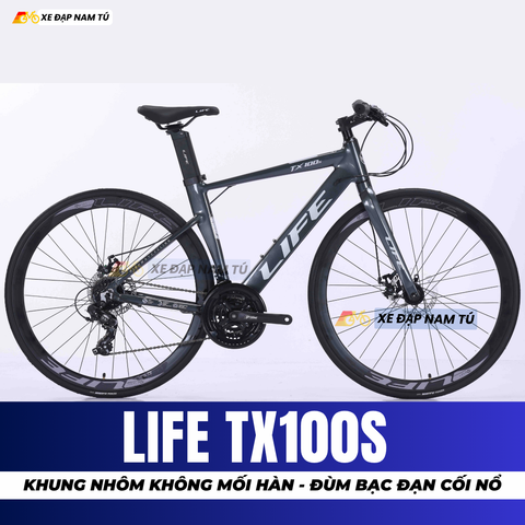  XE ĐẠP TOURING LIFE TX100S KHUNG NHÔM KHÔNG MỐI HÀN, ĐÙM BẠC ĐẠN CỐI NỔ 