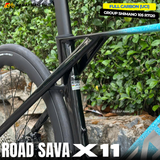  XE ĐẠP ĐUA SAVA X11 KHUNG CARBON (UCI), GROUP SHIMANO 105 R7120 NHẬT BẢN, BẠC ĐẠN CỐI NỔ LỚN 