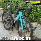  XE ĐẠP ĐUA SAVA X11 KHUNG CARBON (UCI), GROUP SHIMANO 105 R7120 NHẬT BẢN, BẠC ĐẠN CỐI NỔ LỚN 