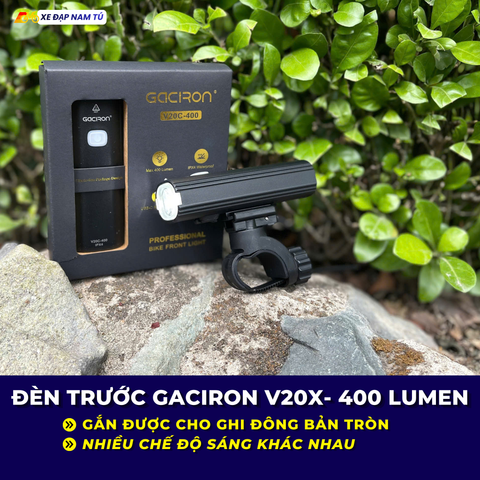  ĐÈN TRƯỚC GACIRON V20X 400 LUMEN – NHỎ GỌN, CHIẾU SÁNG MẠNH, PIN SẠC TIỆN LỢI 