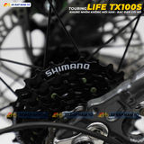  XE ĐẠP TOURING LIFE TX100S KHUNG NHÔM KHÔNG MỐI HÀN, ĐÙM BẠC ĐẠN CỐI NỔ 