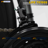  XE ĐẠP TOURING LIFE TX100S KHUNG NHÔM KHÔNG MỐI HÀN, ĐÙM BẠC ĐẠN CỐI NỔ 
