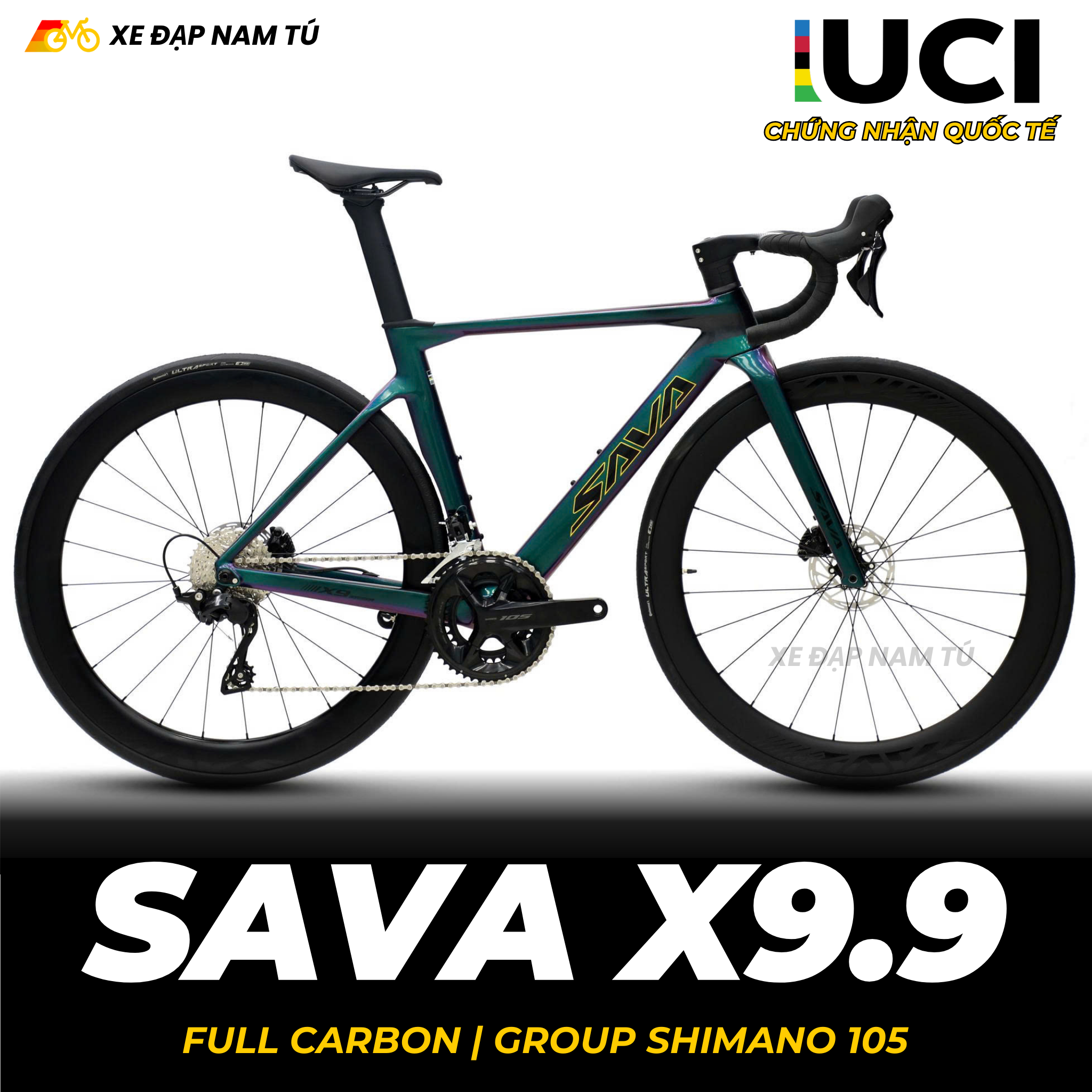 XE ĐẠP ĐUA SAVA X9.9 - FULL CARBON, SHIMANO 105 R7120 JAPAN – Xe