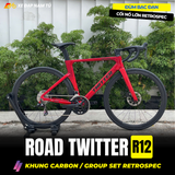  Xe đạp đua Twitter R12, Khung carbon, Group Retrospec 2x12 cấp 