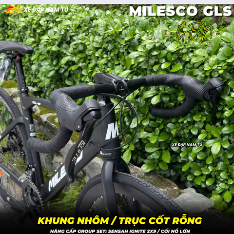  XE ĐẠP ROAD MILESCO GL-S gen 2 - NÂNG CẤP TRỤC CỐT RỖNG, GROUP SENSAH IGNITE, KHUNG NHÔM, CỐI NỔ LỚN 