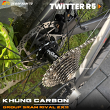  XE ĐẠP ĐUA TWITTER R5, KHUNG CARBON, GROUP SRAM RIVAL 2X11 