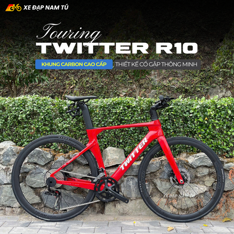  XE ĐẠP TOURING TWITTER R10, KHUNG CARBON, THIẾT KẾ NÂNG HẠ TAY LÁI THÔNG MINH 