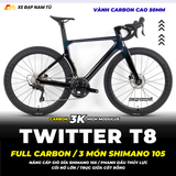  XE ĐẠP ĐUA TWITTER T8 PRO [2026] FULL CARBON, 3 MÓN SHIMANO 105 CAO CẤP 
