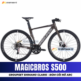  XE ĐẠP TOURING MAGICBROS S500 SHIMANO CLARIS, ĐÙM BẠC ĐẠN ARC, PHANH DẦU THỦY LỰC 