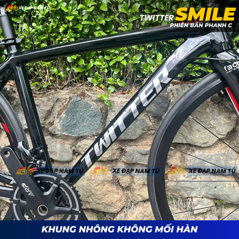  Xe Đạp Đua Twitter Smile Phanh C [2026], Khung Nhôm Siêu Nhẹ, Group Shimano Claris Nhật Bản 
