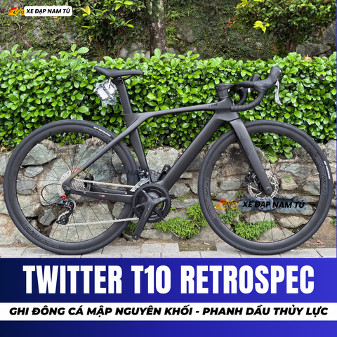 XE ĐẠP ĐUA TWITTER T10 PRO [2026] KHUNG CARBON, GROUP RETROSPEC 2X12, VÀNH NHÔM 