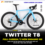  XE ĐẠP ĐUA TWITTER T8 PRO [2026] FULL CARBON, 3 MÓN SHIMANO 105 CAO CẤP 