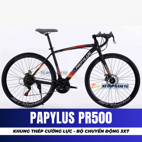  XE ĐẠP ROAD PAPYLUS PR500 KHUNG THÉP CƯỜNG LỰC, BỘ CHUYỂN ĐỘNG 3X7 