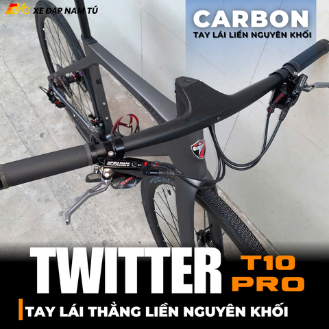  XE ĐẠP TWITTER T10 PRO HYBRID [2026] TAY LÁI THẲNG LIỀN NGUYÊN KHỐI BẰNG CARBON 