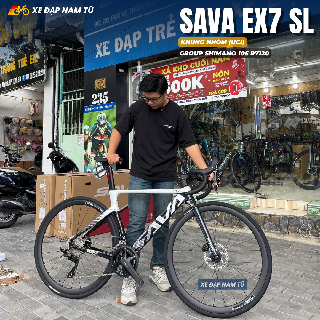XE ĐẠP ĐUA SAVA EX7 SL - GROUP SHIMANO 105 – Xe Đạp Nam Tú