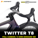  XE ĐẠP ĐUA TWITTER T8 PRO [2026] FULL CARBON, 3 MÓN SHIMANO 105 CAO CẤP 