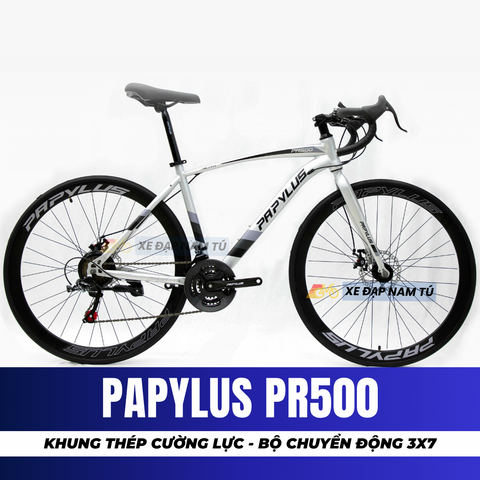  XE ĐẠP ROAD PAPYLUS PR500 KHUNG THÉP CƯỜNG LỰC, BỘ CHUYỂN ĐỘNG 3X7 