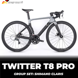  XE ĐẠP ROAD TWITTER T8 PRO - GROUP SHIMANO CLARIS 