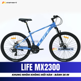  XE ĐẠP ĐỊA HÌNH LIFE MX2300 KHUNG NHÔM KHÔNG MỐI HÀN, PHUỘC NHÚN LÒ XO GIẢM XÓC 