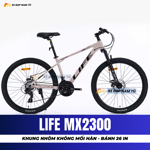  XE ĐẠP ĐỊA HÌNH LIFE MX2300 KHUNG NHÔM KHÔNG MỐI HÀN, PHUỘC NHÚN LÒ XO GIẢM XÓC 
