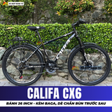  XE ĐẠP ĐỊA HÌNH CALIFA CX6 BÁNH 26INCH, BAGA CHỊU TẢI LỚN, DÈ CHẮN BÙN TRƯỚC SAU 