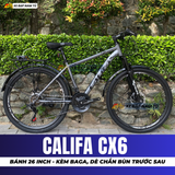  XE ĐẠP ĐỊA HÌNH CALIFA CX6 BÁNH 26INCH, BAGA CHỊU TẢI LỚN, DÈ CHẮN BÙN TRƯỚC SAU 