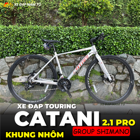  XE ĐẠP TOURING CATANI 2.1PRO, KHUNG NHÔM, BỘ CHUYỂN ĐỘNG SHIMANO 21 CẤP 