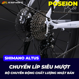  XE ĐẠP TOURING POSEIDON PS250, KHUNG NHÔM, CÀNG NHÔM, CỐI NỔ, PHANH DẦU, GROUP SHIMANO ALTUS 