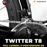  XE ĐẠP ĐUA TWITTER T8 PRO [2026] FULL CARBON, 3 MÓN SHIMANO 105 CAO CẤP 