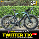  XE ĐẠP ĐUA TWITTER T10 PRO [2026] FULL CARBON, 2 MÓN SHIMANO 105 CAO CẤP, VÀNH CARBON 6CM 