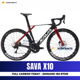  XE ĐẠP ĐUA SAVA X10 FULL CARBON, GROUPSET SHIMANO 105 R7120 