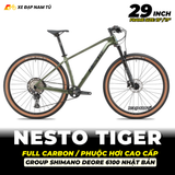  XE ĐẠP MTB NESTO TIGER FULL CARBON, SHIMANO DEORE 12 CẤP, PHUỘC HƠI, BÁNH 29INCH 