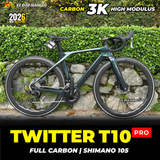  XE ĐẠP ĐUA TWITTER T10 PRO [2026] FULL CARBON, 2 MÓN SHIMANO 105 CAO CẤP 