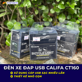  ĐÈN XE ĐẠP USB CALIFA CT160 NHIỀU CHẾ ĐỘ SÁNG, NHỎ GỌN 