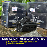  ĐÈN XE ĐẠP USB CALIFA CT160 NHIỀU CHẾ ĐỘ SÁNG, NHỎ GỌN 