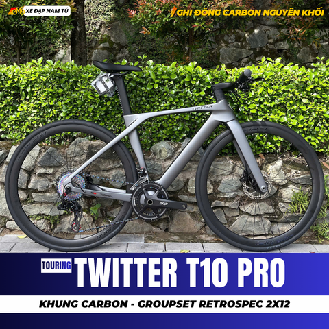  XE ĐẠP TWITTER T10 PRO RS HYBRID [2026] TAY LÁI CARBON NGUYÊN KHỐI, PHANH DẦU THỦY LỰC RETROSPEC 