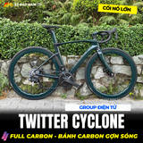  Xe Đạp Đua Twitter Cyclone Full Carbon, Group Điện Wheel Top Vân Carbon 3K Cao Cấpn 2026 