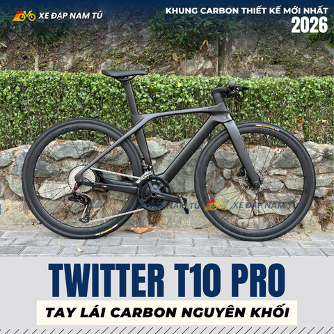  XE ĐẠP TWITTER T10 PRO RS HYBRID [2026] TAY LÁI CARBON NGUYÊN KHỐI, PHANH DẦU THỦY LỰC RETROSPEC 
