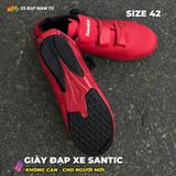  GIÀY ĐẠP XE SANTIC (KHÔNG CAN) CHO NGƯỜI MỚI, MÀU ĐỎ, SIZE 42 