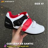  GIÀY ĐẠP XE SANTIC (KHÔNG CAN) CHO NGƯỜI MỚI, MÀU TRẮNG ĐỎ, SIZE 41 