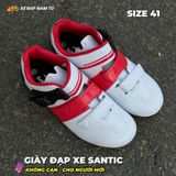  GIÀY ĐẠP XE SANTIC (KHÔNG CAN) CHO NGƯỜI MỚI, MÀU TRẮNG ĐỎ, SIZE 41 