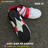  GIÀY ĐẠP XE SANTIC (KHÔNG CAN) CHO NGƯỜI MỚI, MÀU TRẮNG ĐỎ, SIZE 41 