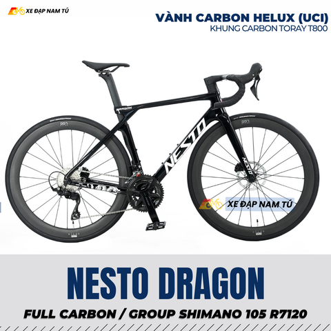  Xe Đạp Đua Nesto Dragon – Full Carbon, Group Shimano 105 R7120, Phanh Dầu Thủy Lực 