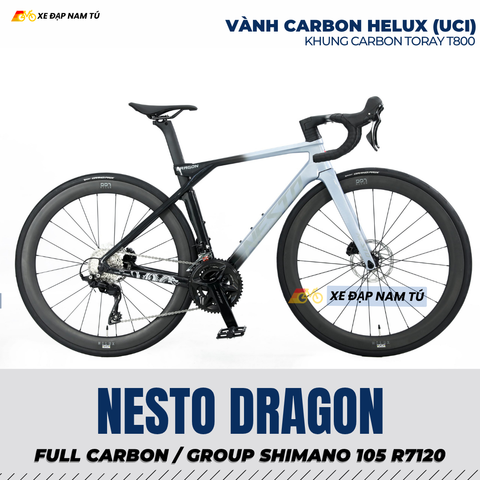  Xe Đạp Đua Nesto Dragon – Full Carbon, Group Shimano 105 R7120, Phanh Dầu Thủy Lực 