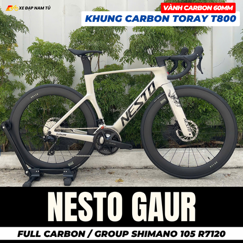  Xe Đạp Đua Nesto Gaur – Full Carbon, Group Shimano 105 R7120, Phanh Dầu Thủy Lực 